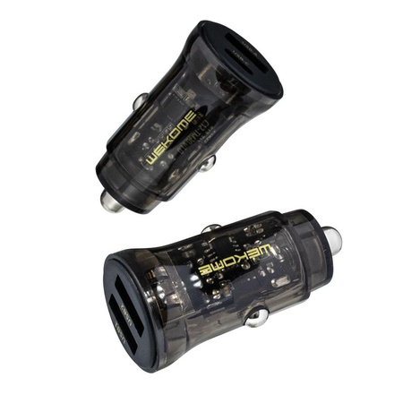 WEKOME WP-C40 Vanguard Series - Car Charger 2 x USB-A Fast Charging 15W (Black / Transparent)