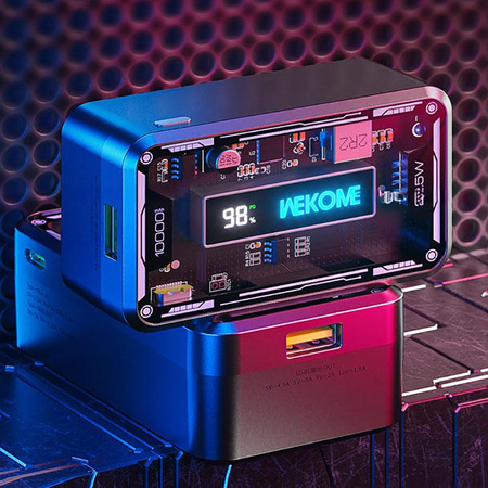 WEKOME WP-395 Vanguard Series - Power bank 10000 mAh Super Charging PD 20W + QC 22.5W (Black)