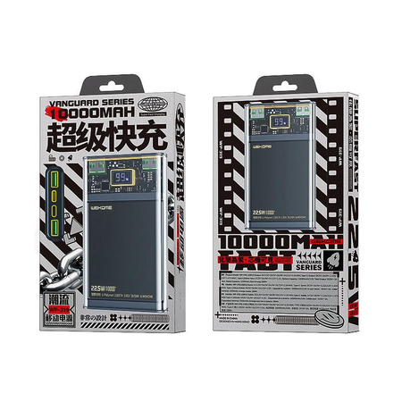 WEKOME WP-319 Vanguard Series - Power bank 10000 mAh Super Charging PD 20W + QC 22.5W (Black / Transparent)