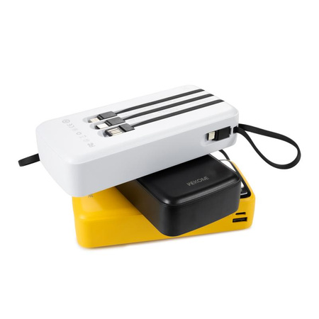 WEKOME WP-10 Pop Digital Series - Power bank 20000 mAh with built-in USB-C / Lightning / Micro USB / USB-A cable (Yellow)