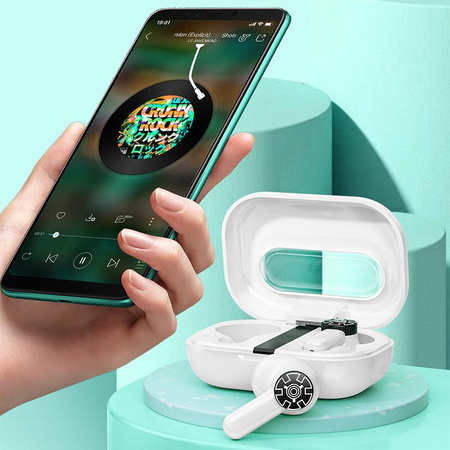 WEKOME VA06 Vanguard Series - V5.2 TWS Wireless Bluetooth Headphones with Charging Case (White)