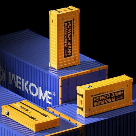 WEKOME WP-341 Container Series - Power banka 20000 mAh se super nabíjením a integrovaným USB-C a Lightning PD 20W + QC 22,5W kabelem (žlutá)
