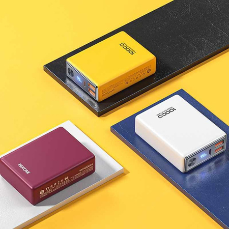 WEKOME WP-27 Tint Series - Power bank 10000 mAh Super Fast Charging USB-C PD 20W + 2x USB-A QC3.0 22.5W (Yellow)