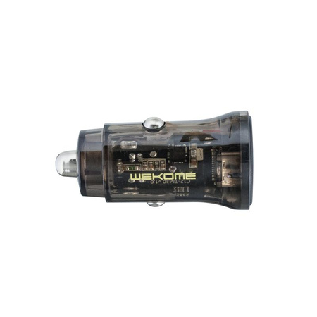 WEKOME WP-C40 Vanguard Series - Car Charger 2 x USB-A Fast Charging 15W (Black / Transparent)