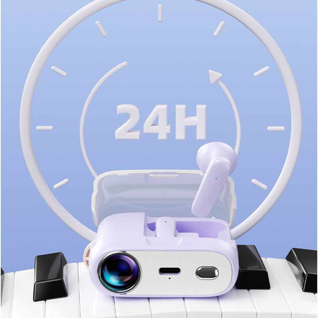 WEKOME S28 Pop Digital Series - bezdrátová sluchátka Bluetooth V5.3 TWS s nabíjecím pouzdrem s funkcí projektoru (bílá)