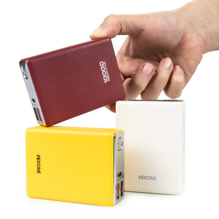 WEKOME WP-27 Tint Series - Power bank 10000 mAh Super Fast Charging USB-C PD 20W + 2x USB-A QC3.0 22.5W (White)