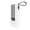 WEKOME WP-10 Pop Digital Series - Power bank 20000 mAh with built-in USB-C / Lightning / Micro USB / USB-A cable (White)