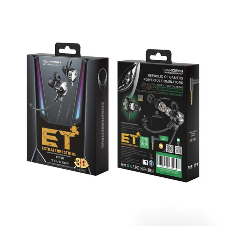 WEKOME ET-Y30 ET Series - 3.5mm jack wired headphones for gamers (Black)
