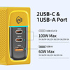 WEKOME WP-U155 Tint Series - Super rychlá nabíječka 2x USB-C a USB-A GaN 100W (žlutá)
