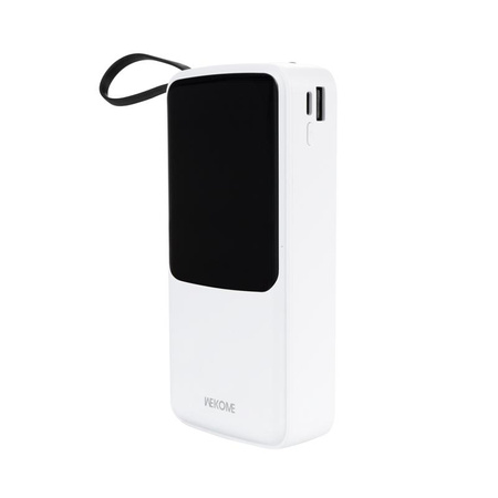 WEKOME WP-10 Pop Digital Series - Power bank 20000 mAh with built-in USB-C / Lightning / Micro USB / USB-A cable (White)