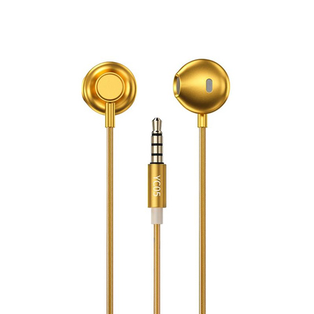 WEKOME YC05 Sakin sorozat - 3,5 mm-es jack csatlakozós vezetékes fejhallgató (arany)