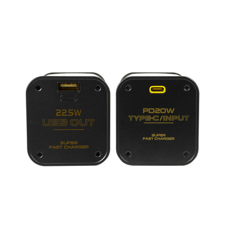 WEKOME WP-347 Vanguard Series - Power bank 20000 mAh Super Fast Charging with built-in USB-C PD 20W & Lightning + USB-A QC3.0 22.5W cable (Yellow)