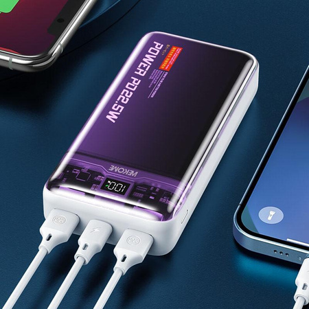 WEKOME WP-351 Vanguard Serie - Powerbank 20000 mAh PD 20W + QC 22.5W (Lila / Transparent)