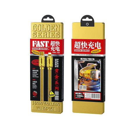 WEKOME WDC-163 Sakin Series - USB-C to Lightning PD 20W Connection Cable 1 m (Gold)