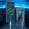 WEKOME WP-325 Vanguard Series - Powerbank 20000 mAh Super Charging mit integriertem USB-C & Lightning PD 20W + QC 22.5W Kabel (Schwarz / Transparent)