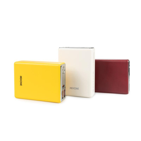 WEKOME WP-27 Tint Series - Powerbank 10000 mAh Superschnellladegerät USB-C PD 20W + 2x USB-A QC3.0 22.5W (Gelb)