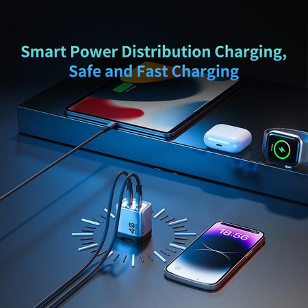 WEKOME WP-U02 Mecha Series - Napájecí nabíječka 2x USB-C Super Fast Charger GaN 40W (stříbrná)