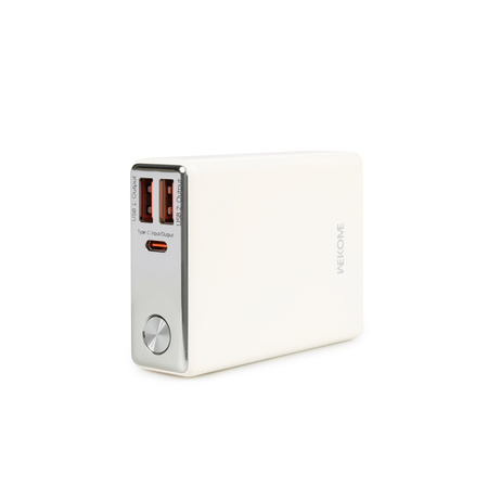 WEKOME WP-27 Tint Series - Powerbank 10000 mAh Superschnellladegerät USB-C PD 20W + 2x USB-A QC3.0 22.5W (Weiß)