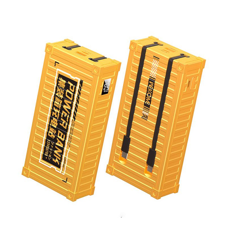 WEKOME WP-341 Container Series - Power banka 20000 mAh se super nabíjením a integrovaným USB-C a Lightning PD 20W + QC 22,5W kabelem (žlutá)