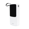 WEKOME WP-10 Pop Digital Series - Power bank 20000 mAh with built-in USB-C / Lightning / Micro USB / USB-A cable (White)