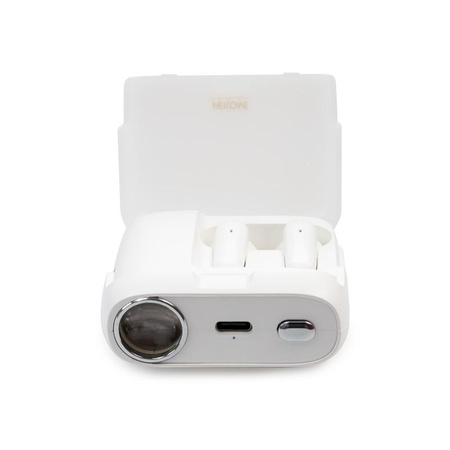 WEKOME S28 Pop Digital Series - V5.3 TWS Wireless Bluetooth Headphones with Projector Charging Case (White)