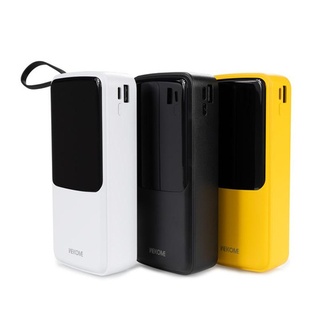 WEKOME WP-10 Pop Digital Series - Power bank 20000 mAh with built-in USB-C / Lightning / Micro USB / USB-A cable (Yellow)