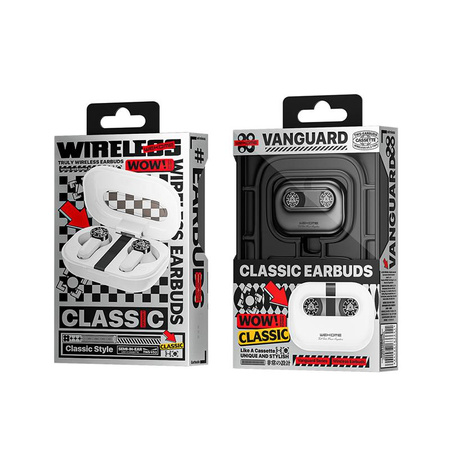 WEKOME VA06 Vanguard Series - V5.2 TWS Wireless Bluetooth Headphones with Charging Case (White)
