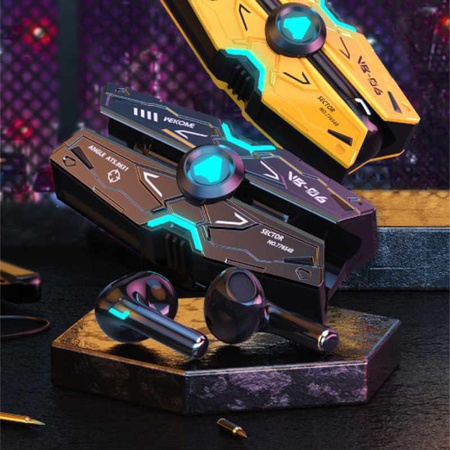 WEKOME VB06 Mecha Series - bezdrátová sluchátka Bluetooth V5.3 TWS s nabíjecím pouzdrem (Tarnish)