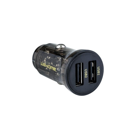 WEKOME WP-C40 Vanguard Series - Car Charger 2 x USB-A Fast Charging 15W (Black / Transparent)