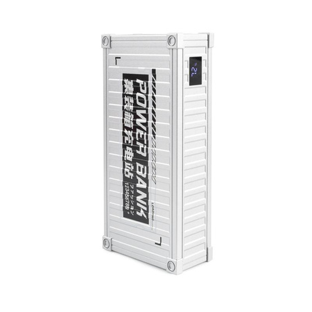 WEKOME WP-341 Container Series - Power banka 20000 mAh Super nabíjení s integrovaným kabelem USB-C a Lightning PD 20W + QC 22,5W (stříbrná)