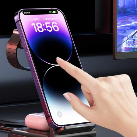 WEKOME WP-U168 Pop Digital Series - 3-in-1 Wireless Charger for iPhone, AirPods and Apple Watch (Black)